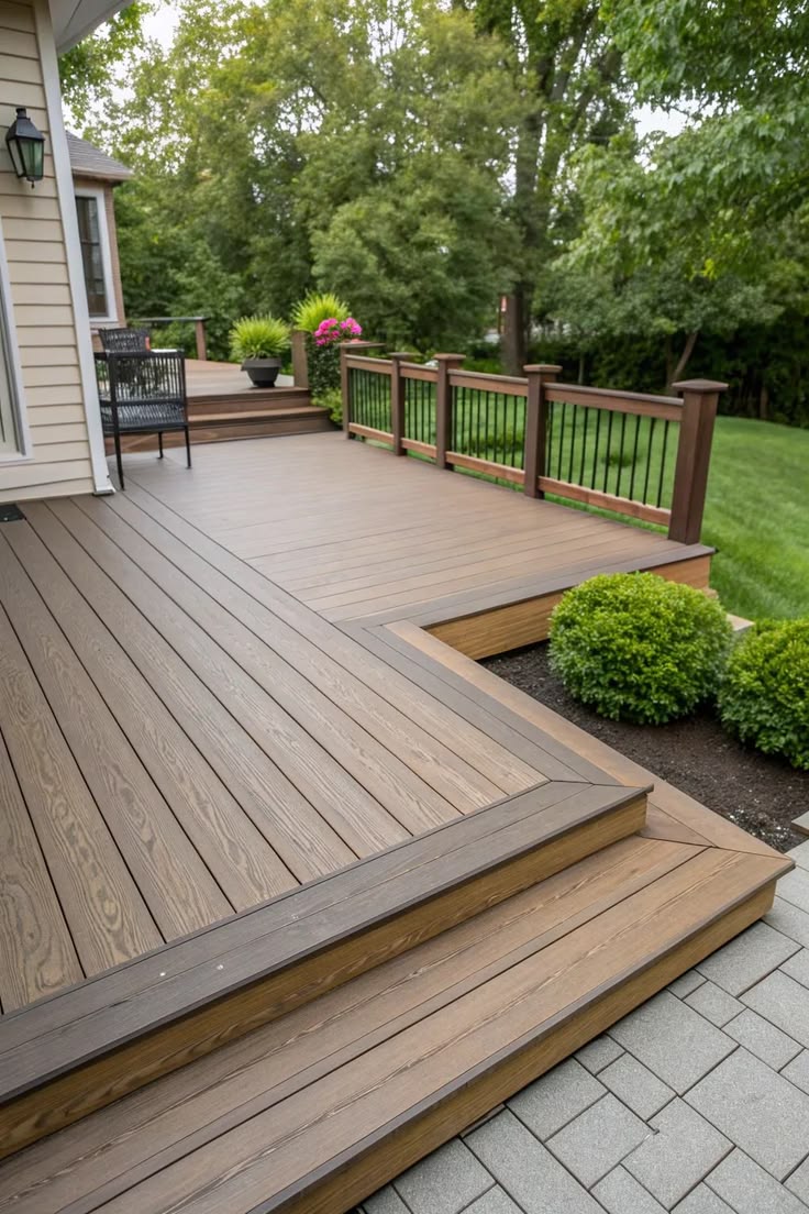 Custom deck and porch by AMS Construction