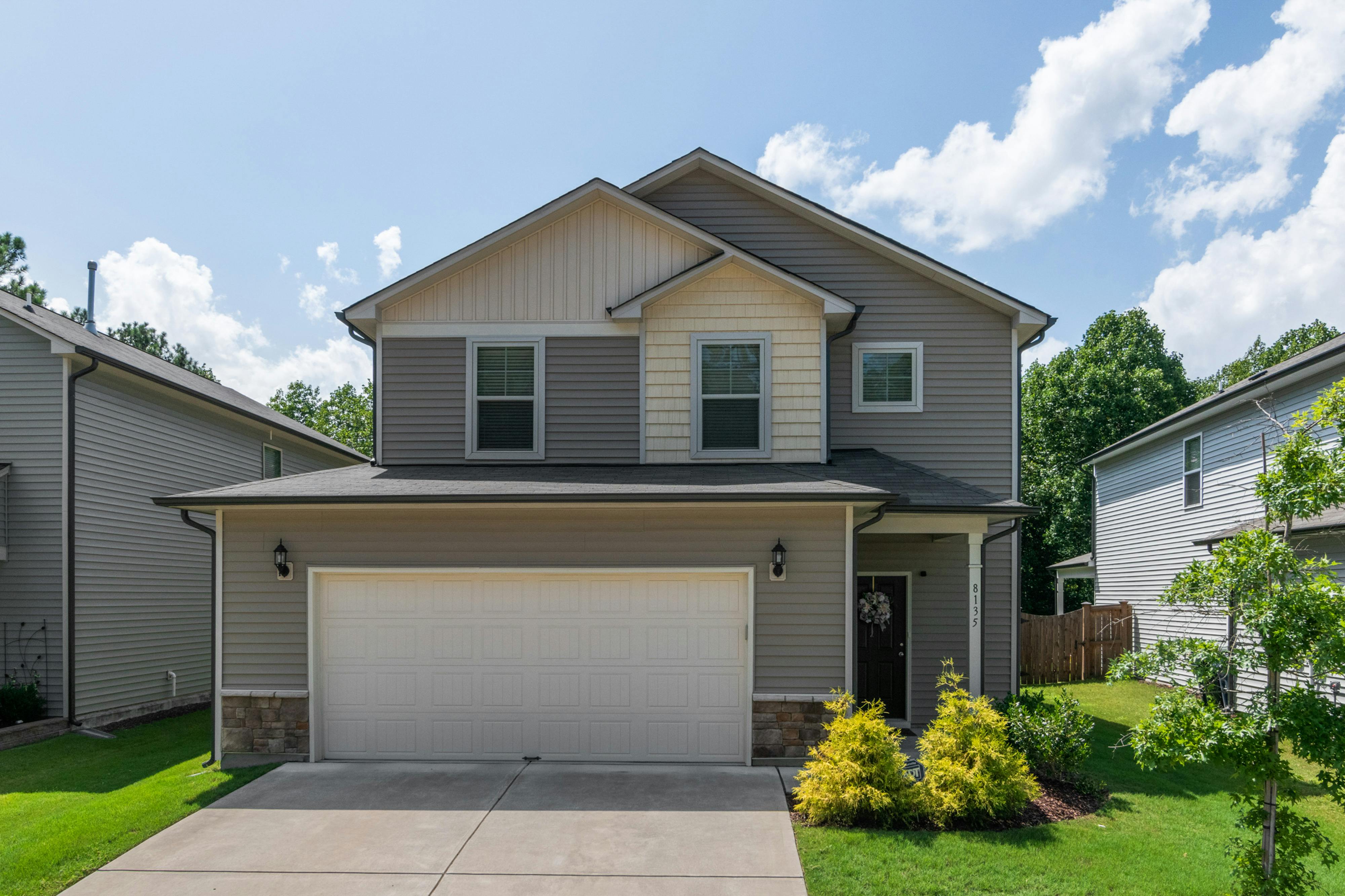 Grey siding installation detail